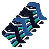 Footstar Kinder Sneaker Socken (8 Paar) Bunte Kurzsocken für Mädchen & Jungen - Blau-Grün 31-34