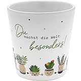 Gruss & CO Blumentopf Motiv Besonders | Steinzeug, 10 cm, Mehrfarbig | Geschenk, Dekoartikel, Geburtstagsgeschenk | 48242