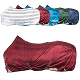 RL24 - Fliegendecke für Pferde Basicline | effektiver Schutz vor Insekten | Ekzemerdecke mit Verstellbarer Kreuzbegurtung | atmungsaktiv & strapazierfähig | Pferdedecke in Weinrot | 95cm