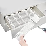 Dunkwckore 16 Stück Schubladentrenner Verstellbar, Schubladen Trenner, Weiß Schubladenteiler, Drawer Dividers Schubladeneinsatz für Unterwäsche, Socken, Kosmetik, Schlafzimmer, Schreibtisch Organizer