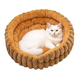 Dioeazh Haustierbetten Für Kleine Hunde,Weiches Katzenbett Mit Runder Form Und Kuschelnest - Plüsch Möbelmatte Wohlfühl Haustierzubehör Für Kitten Zuhause Wohnzimmer Schlafzimmer
