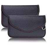 NEUSID Faraday Tasche Handy Groß, 2 Stück Signal Blocker Tasche Autoschlüssel Schutz Keyless Faraday Bag RFID Blocker Schlüsseletui Schlüsseltasche Kohlefaser Schwarz