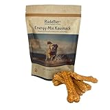 Hunde Snack Kauknochen mit Gemüse: Kausnack mit Süßkartoffel und Rinderhaut - Hunde Leckerli naturbelassen ohne Zusätze, Getreidefrei - Natürliche Belohnung - 5X 35g