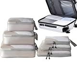 Komprimierungspackbeutel - Raumsparer Organisatoren für Kofferreisen | 6 -teilige Verpackungswürfel mit Reißverschluss, Lagerung für Kleidung Bettwäsche -Schuhe Toilettenartikel Tröster, 16.54x12.99x