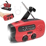 Aufziehbares FM-Radio, Notfall-Handkurbel-Radio und Taschenlampe mit wiederaufladbarem USB-Telefon-Ladegerät/AM/FM/Wetter/tragbares Solar-Handkurbel-Radio für Haushalt und Outdoor-Camping, Wandern