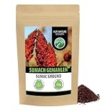 Sumach Gewürz (125g), Sumachpulver, Sumach gemahlen, Essigbaumgewürz, schonend getrocknet und gemahlen, natürlich, vegan, orientalisches Gewürz