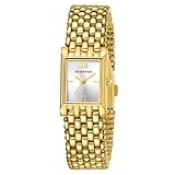 GOLDEN HOUR Kleine Uhr Damen Vintage Analoge Quarz Armbanduhr Damen, Wasserdicht Modisch lässig Rechteckig Goldene Frauen Uhr mit Edelstahlarmband Armbanduhren Gold für Mädchen