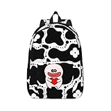 Mjinbiao Unisex Freizeit-Rucksack, Segeltuch, Büchertasche, Umhängetasche, Wanderrucksack, Reisen, Outdoor, Schultertasche, Schwarz , S