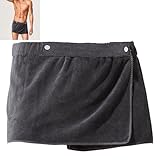 ZenyTra Herren Bademantel Kurz Grau 35x140cm - Schnelltrocknende Mikrofaser, Verstellbare Weich & Bequem für Sauna, Fitness, Dusche