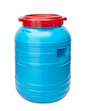 Garronda Plastikfass Lebensmittelfass aus HDPE-Kunststoff Regentonne für Garten GD-0055 (Blau, 30 Liter)