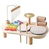 Kleinkind -Drum Set Kids Drum Set 5 in 1 Holz Kleinkind Drum Set Lernpädagogik Kids Musikinstrumente Baby Safe aufschlussreiche Percussion Instrumente für Kindergeburtstag Geschenk