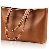 Flintronic Damen Henkeltaschen, Handtasche Damen, PU-Leder-Handtasche mit Reißverschlussfach, Große Schultertasche PU Leder Tote Shopper Bag für College, Schule, Arbeit, Alltag, Reisen-38*30*10.5cm