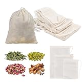 50 Stück Gewürzsäckchen, Gewürzbeutel zum Mitkochen mit Kordelzug, Wiederverwendbare Baumwollbeutel zum Selbstbefüllen, Teebeutel für Losen Tee Kaffee Filter Gewürze (3 Größen)