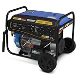 KSM 3000W Generator Stromerzeuger benzin - 1 Phasen, AVR Regelung, Elektrostarter - Generator Benzin Notstromaggregat: 4 Takt Benzinmotor, 7 PS, Kupfer Alternator, 15L Tank - Generator 230V, 16A, LED
