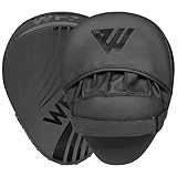 Boxpads Focus Mitts Haken und Jab Boxsack Ziel Training Curved Strike Shield Hand Muay Thai Pad MMA Kampfsport Handschuhe (Mattschwarz)