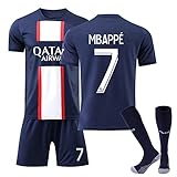 WatSKY PSG Trikot Kinder Paris Fußball Trikot Set Neues Hause/Auswärts Fußballtrikot, Frankreich Anzug Herren/Junge Football Tshirts, Shorts und Socken Kit for Kids