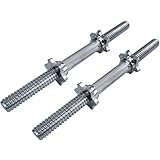 2x 42cm Kurzhantelstangen mit gerändeltem Griff inkl. Sternschrauben Chrom 30mm