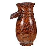 ULTECHNOVO Keramik Wasserbrunnen mit Seitlichem Rohranschluss Retro Gartenbrunnen für Innen und Außen Rustikaler Tischbrunnen Handgefertigter Keramiktopf für Wasserfall und Teichdekoration