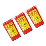 WOFASHPURET 3Stücke Kleiner Sharps Container Mit Flip Open Deckel Entsorgungsbehälter Für Scharfe Gegenstände Für Reisen Und Mobile Nutzung Sicher