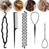 5 Stück Haarstyling-Set für Frauen und Mädchen, Haargeflecht Werkzeug - Haarflechtwerkzeuge für DIY Frisuren, Frisurenhilfe, Für Frauen, Mädchen