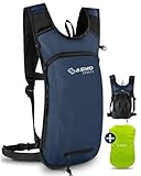 SASMO® Fahrradrucksack klein 6L (Blau) - Thermofach & Helmnetz | MTB Rucksack & Skirucksack - Ultraleicht 350g | Fahrrad Rucksack wasserdicht - inkl. Regenschutz | Fahrradrucksack Herren & Damen