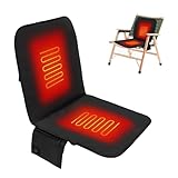 Zephviora Beheiztes Sitzkissen, Tragbares USB Heizkissen, Stadion Sitzkissen Beheizt mit 3 Heizstufen Elektrisch Heizkissen Rücken für Outdoor Bleicher Camping Angeln (Enthält Keine Powerbank)