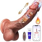 Klassische Dildo für Frauen mit App, Vibrator Vibration für Frauen mit 9 Stoßfunktions, 22cm Penis Dildos Sex Spielzeug für die Frau, Flüssigsilikon Anal Vibratoren für Mann mit Starker Saugnapf