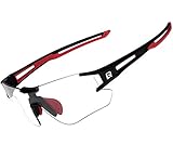 ROCKBROS Fahrradbrille Selbsttönend für Damen Herren, Photochrome Radsportbrille Sonnenbrille mit UV400 Schutz Transprante Gläser für Outdoorsports