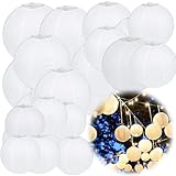 Lampions Weiße 30 Stück Papierlaterne Papier Laterne,Hängende Runde Papierlaternen für Hochzeit Geburtstag Feiern Garten Deko(10 cm/15 cm/20 cm/25 cm/30 cm; 6 Stück von jeder Größe)