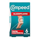 Compeed Blasenpflaster Medium - Hydrokolloid-Pflaster - mit Polsterung an der Ferse, schützt vor Druck und Reibung - lindert Schmerzen, zur schnellen Abheilung - 4,2 x 6,8 cm - 6 Stück
