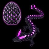 TECHEEL 3D Drache im Ei 3D Gedrucktes Drache mit Drachenei Spielzeug Überraschungsdrache Beweglicher Drachen Geheimnisvolle Drachen Spielzeug für Kinder Erwachsene Heim Büro Schreibtischspielzeug