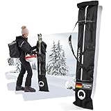 Otaro Skitasche Premium (1 Paar Ski & Skistöcke) Premium Skisack | Auch als Langlaufski Tasche mit abnehmbaren Schultergurt | Skitasche Skisack, Ski Taschen Set, Sack wasserdicht