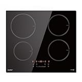 COMFEE' CIH741F238K0 7200W Einbau-Induktionskochfeld mit 4 Kochzonen, 9 Leistungsstufen, 20% größere Heizfläche mit Boost-Funktion, leicht zu reinigen, Touch-Steuerung, Kindersicherung