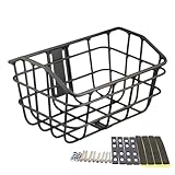 Fahrrad-Rahmenkorb aus Metall, Gepäckträger für Lenker, Gepäckträger, Ladungskorb | präzise Montage Rack mit Schnellentriegelung für Schulpendler Picknicks