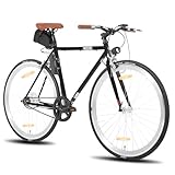 Hiland E-Bike 28 Zoll Elektrofahrrad, 250W Motor, 5,2Ah Akku, 530mm Aluminiumrahmen Elektrisches Citybike für Damen & Herren, Elektrofahrrad für Alltag & Pendeln, Schwarz