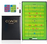 CREADY Taktiktafel Fußball, Taktikboard Fussball, Trainermappe Fußball Taktikmappe Fußball mit Marker Stift enthalten magnetische Chips und Marker