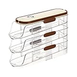 Eierspender mit Rollen – 3-lagiger Rollei-Organizer, Schwerkraft-Eierhalter | platzsparender Eierbehälter mit Deckel, Aufbewahrungsbox für Eier von Gra