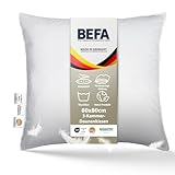 BEFA NATUR Made in Germany 3-Kammer Daunenkissen 80x80 cm aus 90% Daunen und 10% Federn, Allergiker geeignet (Nomite), Öko-Text 100 Klasse 1 Zertifiziert, EN Standart 12934, Downpass