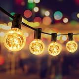 Led Lichterkette Außen Strom, 11M Lichterkette Outdoor mit 25+2 G40 bruchsichen Glühbirnen, IP44 Wasserdicht Lichterketten Außenbereich für Weihnachten, Halloween, Hochzeit, Party Warmweiß