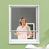 empasa Insektenschutz Fliegengitter Rollo Insektenschutzrollo Fenster SMART in verschiedenen Größen, Selbstbausatz, weiß, braun oder anthrazit
