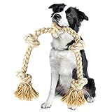 Vivifying Seil-Hundespielzeug, XL Unzerstörbares Hundeseilspielzeug für große Hunde, 89,9 cm, stark geknotet, interaktives Seil-Kauspielzeug für Aggressive Kauer