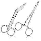 May Set aus 1x Erste-Hilfe Verbandschere 11,5 cm aus Edelstahl + 1x Klemme mit geradem Ende 13 cm aus Edelstahl