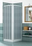Eck-Duschkabine Duschbox, 70 x 80 cm, 2 Türen mit Balg aus PVC H185 Caldoni Manen Weiß