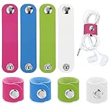 Oruola 8 Stück Kabel Organizer Leder,Leder Kabelbinder,Wiederverwendbare Cable Organizer,Kabelmanagement für USB Kabel Kopfhörerkabel,Mehrfarbig Kabelmanagement Leather,Tuchclip Leders