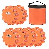 Yuanjoy 6 Stück Warnleuchten, LED Straßen Fackeln Sicherheit Blinkende, mit Magnetfuß und Haken, 9 Lichtmodi für die Sicherheit im Straßenverkehr, für Autos, LKWs, Boote