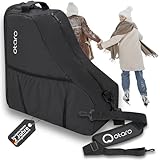 Otaro Schlittschuhtasche (schwarz) – Wasserabweisende & robuste Schlittschuh Tasche | Für Kinder & Erwachsene, Inliner Tasche, für Eiskunstlauf- und Eishockey-Zubehör geeignet