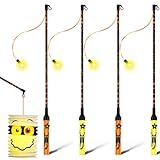 Laternenstab Kinder - LED Laternenstab 4 Stück 50cm Lang Laternenstäbe mit Warmes Licht,Elektrisch Laterne Stab Hell Lantern Stick für St Martin,Halloween,Kinderpartys,Hochwertig Laternenstock 4er Set