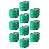 vhbw 10x NiMH Ersatz Knopfzellen-Akku Typ 3/V150H 3-Pins 150mAh 3,6V kompatibel mit Modellbau-Akkus, Solar-Leuchten UVM.