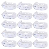 Healvian 100 Stück Patienten Identifikationsarmbänder Weiß Medizinische Einweg Armbänder für Erwachsene Wasserfest und Verstellbar Klinische Notfallarmbänder für Senioren und