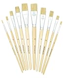 K3T Borstenpinsel-Set 10-teilig (Größen 2,4,6,8,10,12,14,16,18 und 20), mit Naturborsten und naturbelassenen Holzstielen, Art.Nr. 49132